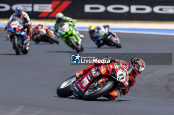 2024-06-16 - Nicolo Bulega (ITA) Ducati Panigale V4R, Aruba.It Racing - Ducati during FIM Superbike World Championship Pirelli 
Emilia-Romagna Round at Misano World Circuit, Misano Adriatico, Italy on June 16, 2024 - ROUND 04 EMILIA-ROMAGNA ROUND - SUPERPOLERACE AND RACE 2 - SUPERBIKE - MOTORS