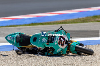 2024-06-16 - Crash of Adam Norrodin (MAL) Honda CBR1000 RR-R, Petronas Mie Racing Honda during FIM Superbike World Championship Pirelli Emilia-Romagna Round at Misano World Circuit, Misano Adriatico, Italy on June 16, 2024 - ROUND 04 EMILIA-ROMAGNA ROUND - SUPERPOLERACE AND RACE 2 - SUPERBIKE - MOTORS