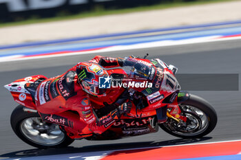 2024-06-16 - Nicolo Bulega (ITA) Ducati Panigale V4R, Aruba.It Racing - Ducati during FIM Superbike World Championship Pirelli 
Emilia-Romagna Round at Misano World Circuit, Misano Adriatico, Italy on June 16, 2024 - ROUND 04 EMILIA-ROMAGNA ROUND - SUPERPOLERACE AND RACE 2 - SUPERBIKE - MOTORS