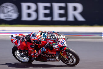 2024-06-16 - Michele Pirro (ITA) Ducati Panigale V4R, Aruba.It Racing - Ducati during FIM Superbike World Championship Pirelli 
Emilia-Romagna Round at Misano World Circuit, Misano Adriatico, Italy on June 16, 2024 - ROUND 04 EMILIA-ROMAGNA ROUND - SUPERPOLERACE AND RACE 2 - SUPERBIKE - MOTORS