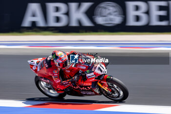 2024-06-16 - Nicolo Bulega (ITA) Ducati Panigale V4R, Aruba.It Racing - Ducati during FIM Superbike World Championship Pirelli 
Emilia-Romagna Round at Misano World Circuit, Misano Adriatico, Italy on June 16, 2024 - ROUND 04 EMILIA-ROMAGNA ROUND - SUPERPOLERACE AND RACE 2 - SUPERBIKE - MOTORS