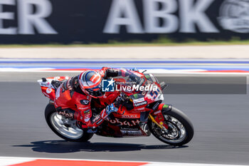 2024-06-16 - Michele Pirro (ITA) Ducati Panigale V4R, Aruba.It Racing - Ducati during FIM Superbike World Championship Pirelli 
Emilia-Romagna Round at Misano World Circuit, Misano Adriatico, Italy on June 16, 2024 - ROUND 04 EMILIA-ROMAGNA ROUND - SUPERPOLERACE AND RACE 2 - SUPERBIKE - MOTORS