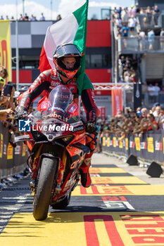 2024-06-16 - Nicolo Bulega (ITA) Ducati Panigale V4R, Aruba.It Racing - Ducati during FIM Superbike World Championship Pirelli 
Emilia-Romagna Round at Misano World Circuit, Misano Adriatico, Italy on June 16, 2024 - ROUND 04 EMILIA-ROMAGNA ROUND - SUPERPOLERACE AND RACE 2 - SUPERBIKE - MOTORS