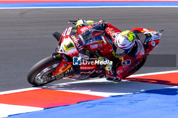 2024-06-14 - Alvaro Bautista (ESP) Ducati Panigale V4R, Aruba.It Racing - Ducati during FIM Superbike World Championship Pirelli 
Emilia-Romagna Round at Misano World Circuit, Misano Adriatico, Italy on June 14, 2024 - SBK - FREE PRACTICE PIRELLI EMILIA-ROMAGNA ROUND  - SUPERBIKE - MOTORS