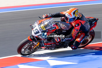 2024-06-14 - Danilo Petrucci (ITA) Ducati Panigale V4R, Barni Spark Racing Team during FIM Superbike World Championship Pirelli 
Emilia-Romagna Round at Misano World Circuit, Misano Adriatico, Italy on June 14, 2024 - SBK - FREE PRACTICE PIRELLI EMILIA-ROMAGNA ROUND  - SUPERBIKE - MOTORS