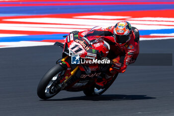 2024-06-14 - Nicolo Bulega (ITA) Ducati Panigale V4R, Aruba.It Racing - Ducati during FIM Superbike World Championship Pirelli 
Emilia-Romagna Round at Misano World Circuit, Misano Adriatico, Italy on June 14, 2024 - SBK - FREE PRACTICE PIRELLI EMILIA-ROMAGNA ROUND  - SUPERBIKE - MOTORS