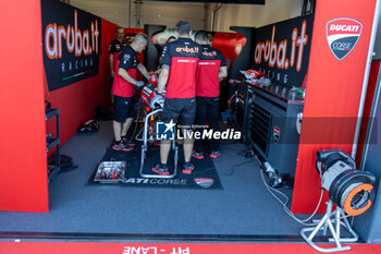 2024-06-15 - Box Michele Pirro (ITA) Ducati Panigale V4R, Aruba.It Racing - Ducati during FIM Superbike World Championship Pirelli Emilia-Romagna Round at Misano World Circuit, Misano Adriatico, Italy on June 15, 2024 - SBK - SUPERPOLE AND RACE 1 PIRELLI EMILIA-ROMAGNA ROUND - SUPERBIKE - MOTORS