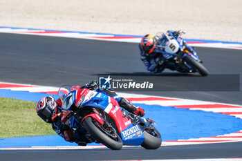 2024-06-15 - (7) Iker Lecuona from Spain of Team HRC, rides Honda CBR1000-RR in action during the FIM Motul Superbike World Championship - Free practice session of Emilia Romagna Round at Marco Simoncelli World Circuit in Misano Adriatico on June 15, 2024 in Misano Adriatico, Rimini, Italy. - PIRELLI EMILIA ROMAGNA ROUND - FREE PRACTICE - SUPERBIKE - MOTORS