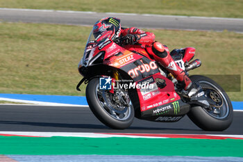 2024-06-15 - (11) Nicolo Bulega from Italy of Aruba.it Ducati Team, rides Ducati Panigale V4R in action during the FIM Motul Superbike World Championship - Free practice session of Emilia Romagna Round at Marco Simoncelli World Circuit in Misano Adriatico on June 15, 2024 in Misano Adriatico, Rimini, Italy. - PIRELLI EMILIA ROMAGNA ROUND - FREE PRACTICE - SUPERBIKE - MOTORS