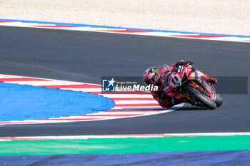 2024-06-15 - (11) Nicolo Bulega from Italy of Aruba.it Ducati Team, rides Ducati Panigale V4R in action during the FIM Motul Superbike World Championship - Free practice session of Emilia Romagna Round at Marco Simoncelli World Circuit in Misano Adriatico on June 15, 2024 in Misano Adriatico, Rimini, Italy. - PIRELLI EMILIA ROMAGNA ROUND - FREE PRACTICE - SUPERBIKE - MOTORS