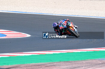 2024-06-15 - (21) Michael Ruben Rinaldi from Italy of Team Motocorsa Racing, rides Ducati Panigale V4R in action during the FIM Motul Superbike World Championship - Free practice session of Emilia Romagna Round at Marco Simoncelli World Circuit in Misano Adriatico on June 15, 2024 in Misano Adriatico, Rimini, Italy. - PIRELLI EMILIA ROMAGNA ROUND - FREE PRACTICE - SUPERBIKE - MOTORS