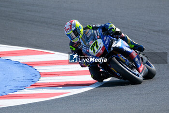 2024-06-15 - (77) Dominique Aegerter from Switzerland of GYTR GRT Yamaha WorldSBK Team, rides Yamaha YZF R1 in action during the FIM Motul Superbike World Championship - Free practice session of Emilia Romagna Round at Marco Simoncelli World Circuit in Misano Adriatico on June 15, 2024 in Misano Adriatico, Rimini, Italy. - PIRELLI EMILIA ROMAGNA ROUND - FREE PRACTICE - SUPERBIKE - MOTORS