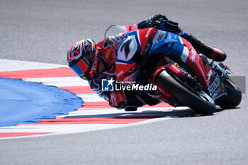 2024-06-15 - (7) Iker Lecuona from Spain of Team HRC, rides Honda CBR1000-RR in action during the FIM Motul Superbike World Championship - Tissot Superpole race 1 of Emilia Romagna Round at Marco Simoncelli World Circuit in Misano Adriatico on June 15, 2024 in Misano Adriatico, Rimini, Italy. - PIRELLI EMILIA ROMAGNA ROUND - TISSOT SUPERPOLE - SUPERBIKE - MOTORS