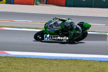 2024-06-15 - (22) Alex Lowes from United Kingdom of Kawasaki Racing Team World SBK, rides Kawasaki ZX-10RR in action during the FIM Motul Superbike World Championship - Tissot Superpole race 1 of Emilia Romagna Round at Marco Simoncelli World Circuit in Misano Adriatico on June 15, 2024 in Misano Adriatico, Rimini, Italy. - PIRELLI EMILIA ROMAGNA ROUND - TISSOT SUPERPOLE - SUPERBIKE - MOTORS