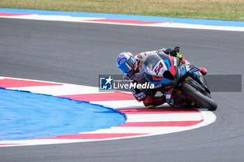 2024-06-15 - (54) Toprak Razgatlioglu from Turkey of ROKiT BMW Motored WorldSBK Team, rides BMW M1000 RR in action during the FIM Motul Superbike World Championship - Race 1 of Emilia Romagna Round at Marco Simoncelli World Circuit in Misano Adriatico on June 15, 2024 in Misano Adriatico, Rimini, Italy. - PIRELLI EMILIA ROMAGNA ROUND - RACE 1 - SUPERBIKE - MOTORS