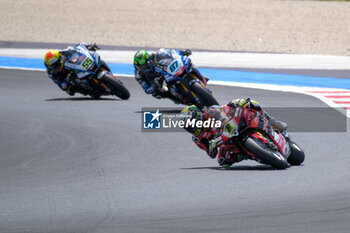 2024-06-15 - (1) Alvaro Bautista from Spain of Aruba.it Ducati Team, rides Ducati Panigale V4R in action during the FIM Motul Superbike World Championship - Race 1 of Emilia Romagna Round at Marco Simoncelli World Circuit in Misano Adriatico on June 15, 2024 in Misano Adriatico, Rimini, Italy. - PIRELLI EMILIA ROMAGNA ROUND - RACE 1 - SUPERBIKE - MOTORS