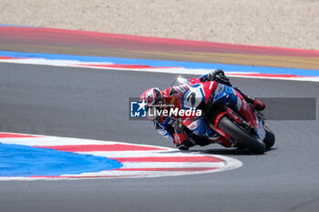 2024-06-15 - (7) Iker Lecuona from Spain of Team HRC, rides Honda CBR1000-RR in action during the FIM Motul Superbike World Championship - Race 1 of Emilia Romagna Round at Marco Simoncelli World Circuit in Misano Adriatico on June 15, 2024 in Misano Adriatico, Rimini, Italy. - PIRELLI EMILIA ROMAGNA ROUND - RACE 1 - SUPERBIKE - MOTORS