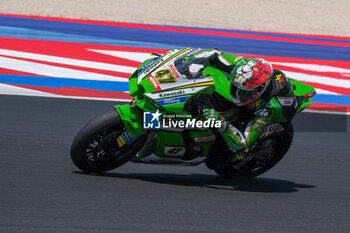 2024-06-15 - (47) Axel Bassani from Italy of Kawasaki Racing Team WorldSBY, rides Kawasaki ZX-10RR in action during the FIM Motul Superbike World Championship - Race 1 of Emilia Romagna Round at Marco Simoncelli World Circuit in Misano Adriatico on June 15, 2024 in Misano Adriatico, Rimini, Italy. - PIRELLI EMILIA ROMAGNA ROUND - RACE 1 - SUPERBIKE - MOTORS