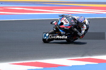 2024-06-15 - (54) Toprak Razgatlioglu from Turkey of ROKiT BMW Motored WorldSBK Team, rides BMW M1000 RR in action during the FIM Motul Superbike World Championship - Race 1 of Emilia Romagna Round at Marco Simoncelli World Circuit in Misano Adriatico on June 15, 2024 in Misano Adriatico, Rimini, Italy. - PIRELLI EMILIA ROMAGNA ROUND - RACE 1 - SUPERBIKE - MOTORS