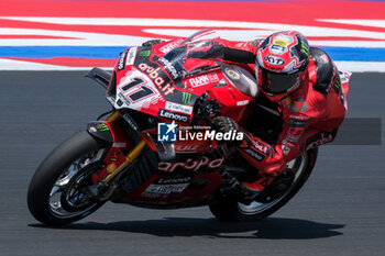 2024-06-15 - (11) Nicolo Bulega from Italy of Aruba.it Ducati Team, rides Ducati Panigale V4R in action during the FIM Motul Superbike World Championship - Race 1 of Emilia Romagna Round at Marco Simoncelli World Circuit in Misano Adriatico on June 15, 2024 in Misano Adriatico, Rimini, Italy. - PIRELLI EMILIA ROMAGNA ROUND - RACE 1 - SUPERBIKE - MOTORS