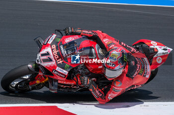 2024-06-15 - (11) Nicolo Bulega from Italy of Aruba.it Ducati Team, rides Ducati Panigale V4R in action during the FIM Motul Superbike World Championship - Race 1 of Emilia Romagna Round at Marco Simoncelli World Circuit in Misano Adriatico on June 15, 2024 in Misano Adriatico, Rimini, Italy. - PIRELLI EMILIA ROMAGNA ROUND - RACE 1 - SUPERBIKE - MOTORS