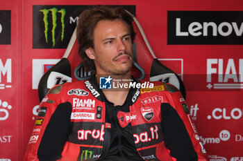 2024-09-21 - Portrait of Nicolo Bulega from Italy of Aruba.it Ducati Team, rides Ducati Panigale V4R during the FIM Motul Superbike World Championship - Race 1 of Acerbis Italian Round at Cremona Circuit in San Martino del Lago on September 21, 2024, Cremona, Italy. - ACERBIS ITALIAN ROUND - SUPERBIKE - MOTORS