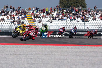 2024-09-21 - (11) Nicolo Bulega from Italy of Aruba.it Ducati Team, rides Ducati Panigale V4R in action during the FIM Motul Superbike World Championship - Race 1 of Acerbis Italian Round at Cremona Circuit in San Martino del Lago on September 21, 2024, Cremona, Italy. - ACERBIS ITALIAN ROUND - SUPERBIKE - MOTORS