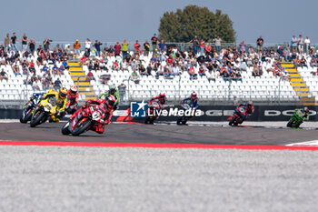 2024-09-21 - (11) Nicolo Bulega from Italy of Aruba.it Ducati Team, rides Ducati Panigale V4R in action during the FIM Motul Superbike World Championship - Race 1 of Acerbis Italian Round at Cremona Circuit in San Martino del Lago on September 21, 2024, Cremona, Italy. - ACERBIS ITALIAN ROUND - SUPERBIKE - MOTORS