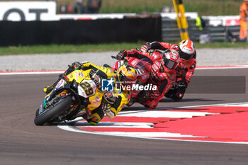 2024-09-21 - (29) Andrea Iannone from Italy of Team GoEleven, rides Ducati Panigale V4R in action during the FIM Motul Superbike World Championship - Race 1 of Acerbis Italian Round at Cremona Circuit in San Martino del Lago on September 21, 2024, Cremona, Italy. - ACERBIS ITALIAN ROUND - SUPERBIKE - MOTORS