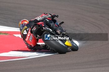 2024-09-21 - (9) Danilo Petrucci from Italy of Brani Spark Racing Team, rides Ducati Panigale V4R in action during the FIM Motul Superbike World Championship - Race 1 of Acerbis Italian Round at Cremona Circuit in San Martino del Lago on September 21, 2024, Cremona, Italy. - ACERBIS ITALIAN ROUND - SUPERBIKE - MOTORS