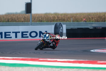 2024-09-21 - (9) Danilo Petrucci from Italy of Brani Spark Racing Team, rides Ducati Panigale V4R in action during the FIM Motul Superbike World Championship - Race 1 of Acerbis Italian Round at Cremona Circuit in San Martino del Lago on September 21, 2024, Cremona, Italy. - ACERBIS ITALIAN ROUND - SUPERBIKE - MOTORS