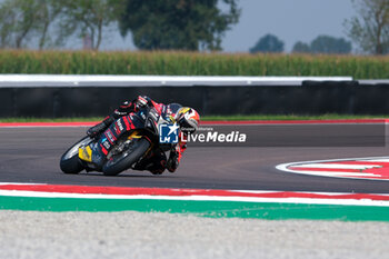 2024-09-21 - (9) Danilo Petrucci from Italy of Brani Spark Racing Team, rides Ducati Panigale V4R in action during the FIM Motul Superbike World Championship - Tissot Superpole Race of Acerbis Italian Round at Cremona Circuit in San Martino del Lago on September 21, 2024, Cremona, Italy. - ACERBIS ITALIAN ROUND - SUPERPOLE - SUPERBIKE - MOTORS