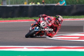 2024-09-21 - (11) Nicolo Bulega from Italy of Aruba.it Ducati Team, rides Ducati Panigale V4R in action during the FIM Motul Superbike World Championship - Tissot Superpole Race of Acerbis Italian Round at Cremona Circuit in San Martino del Lago on September 21, 2024, Cremona, Italy. - ACERBIS ITALIAN ROUND - SUPERPOLE - SUPERBIKE - MOTORS