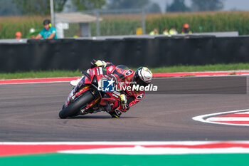 2024-09-21 - (1) Alvaro Bautista from Spain of Aruba.it Ducati Team, rides Ducati Panigale V4R in action during the FIM Motul Superbike World Championship - Tissot Superpole Race of Acerbis Italian Round at Cremona Circuit in San Martino del Lago on September 21, 2024, Cremona, Italy. - ACERBIS ITALIAN ROUND - SUPERPOLE - SUPERBIKE - MOTORS