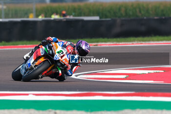 2024-09-21 - (21) Michael Ruben Rinaldi from Italy of Team Motocorsa Racing, rides Ducati Panigale V4R in action during the FIM Motul Superbike World Championship - Tissot Superpole Race of Acerbis Italian Round at Cremona Circuit in San Martino del Lago on September 21, 2024, Cremona, Italy. - ACERBIS ITALIAN ROUND - SUPERPOLE - SUPERBIKE - MOTORS