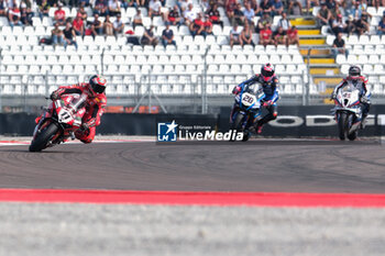 2024-09-21 - (11) Nicolo Bulega from Italy of Aruba.it Ducati Team, rides Ducati Panigale V4R in action during the FIM Motul Superbike World Championship - Tissot Superpole Race of Acerbis Italian Round at Cremona Circuit in San Martino del Lago on September 21, 2024, Cremona, Italy. - ACERBIS ITALIAN ROUND - SUPERPOLE - SUPERBIKE - MOTORS