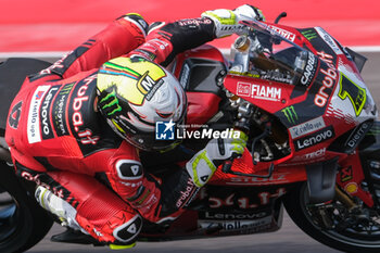 2024-09-21 - (1) Alvaro Bautista from Spain of Aruba.it Ducati Team, rides Ducati Panigale V4R in action during the FIM Motul Superbike World Championship - Tissot Superpole Race of Acerbis Italian Round at Cremona Circuit in San Martino del Lago on September 21, 2024, Cremona, Italy. - ACERBIS ITALIAN ROUND - SUPERPOLE - SUPERBIKE - MOTORS