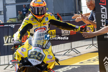 2024-09-21 - Andrea Iannone (ITA) Ducati Panigale V4R, Team Go Eleven during FIM Superbike World Championship Acerbis Italian Round at Cremona Circuit, San Martino del Lago, Italy on September 21, 2024 - ACERBIS ITALIAN ROUND - SUPERBIKE - MOTORS