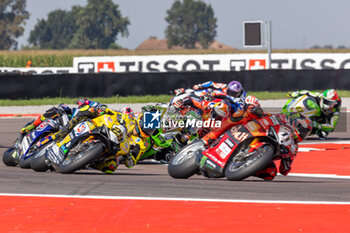 2024-09-21 - Nicolo Bulega (ITA) Ducati Panigale V4R, Aruba.It Racing - Ducati during FIM Superbike World Championship Acerbis Italian Round at Cremona Circuit, San Martino del Lago, Italy on September 21, 2024 - ACERBIS ITALIAN ROUND - SUPERBIKE - MOTORS