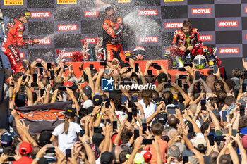 2024-09-21 - Podium of Race1 during FIM Superbike World Championship Acerbis Italian Round at Cremona Circuit, San Martino del Lago, Italy on September 21, - ACERBIS ITALIAN ROUND - SUPERBIKE - MOTORS