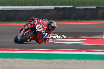 2024-09-21 - (11) Nicolo Bulega from Italy of Aruba.it Ducati Team, rides Ducati Panigale V4R in action during the FIM Motul Superbike World Championship - Free practice session of Acerbis Italian Round at Cremona Circuit in San Martino del Lago on September 21, 2024, Cremona, Italy. - ACERBIS ITALIAN ROUND - FREE PRACTICE - SUPERBIKE - MOTORS