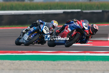 2024-09-21 - (7) Iker Lecuona from Spain of Team HRC, rides Honda CBR1000-RR and (52) Alessandro Delbianco from Italy of Yamaha Motoxracing World SBK Team, rides Yamaha YZF R1 in action during the FIM Motul Superbike World Championship - Free practice session of Acerbis Italian Round at Cremona Circuit in San Martino del Lago on September 21, 2024, Cremona, Italy. - ACERBIS ITALIAN ROUND - FREE PRACTICE - SUPERBIKE - MOTORS