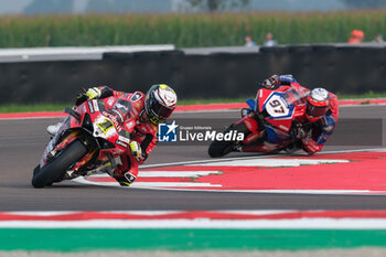 2024-09-21 - (1) Alvaro Bautista from Spain of Aruba.it Ducati Team, rides Ducati Panigale V4R in action during the FIM Motul Superbike World Championship - Free practice session of Acerbis Italian Round at Cremona Circuit in San Martino del Lago on September 21, 2024, Cremona, Italy. - ACERBIS ITALIAN ROUND - FREE PRACTICE - SUPERBIKE - MOTORS