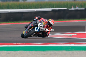 2024-09-21 - (9) Danilo Petrucci from Italy of Brani Spark Racing Team, rides Ducati Panigale V4R in action during the FIM Motul Superbike World Championship - Free practice session of Acerbis Italian Round at Cremona Circuit in San Martino del Lago on September 21, 2024, Cremona, Italy. - ACERBIS ITALIAN ROUND - FREE PRACTICE - SUPERBIKE - MOTORS