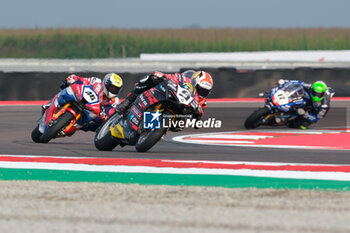 2024-09-21 - (9) Danilo Petrucci from Italy of Brani Spark Racing Team, rides Ducati Panigale V4R in action during the FIM Motul Superbike World Championship - Free practice session of Acerbis Italian Round at Cremona Circuit in San Martino del Lago on September 21, 2024, Cremona, Italy. - ACERBIS ITALIAN ROUND - FREE PRACTICE - SUPERBIKE - MOTORS