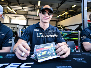 2024-05-18 - #7 Mattia Drudi Of The Team Comtoyou Racing, Aston Martin Vantage Amr Gt3 Evo, He Faces Autograph Session During Fanatec GT World Challange Misano 2024 , 18 May , In Misano , Italy - FANATEC GT WORLD CHALLANGE MISANO 2024 - GRAND TOURISM - MOTORS