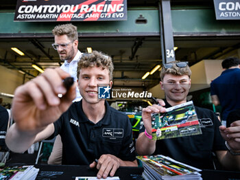 2024-05-18 - #12 Dante Rappange, Lorens Lecertua Of The Team Comtoyou Racing, Aston Martin Vantage Amr Gt3 Evo, They Face Autograph Session During Fanatec GT World Challange Misano 2024 , 18 May , In Misano , Italy - FANATEC GT WORLD CHALLANGE MISANO 2024 - GRAND TOURISM - MOTORS