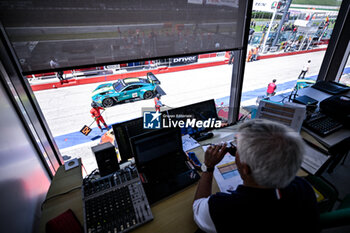 2024-05-18 - #12 Dante Rappange, Lorens Lecertua Of The Team Comtoyou Racing, Aston Martin Vantage Amr Gt3 Evo, Pit Lane, Fanatec GT World Challange Misano 2024 , 18 May , In Misano , Italy - FANATEC GT WORLD CHALLANGE MISANO 2024 - GRAND TOURISM - MOTORS