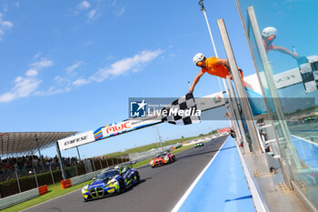 2024-05-18 - #46 Maxime Martin, Valentino Rossi Of The Team Wrt, Bmw M4 Gt3, Finish Line After Race1, During Fanatec GT World Challange Misano 2024 , 18 May , In Misano , Italy - FANATEC GT WORLD CHALLANGE MISANO 2024 - GRAND TOURISM - MOTORS