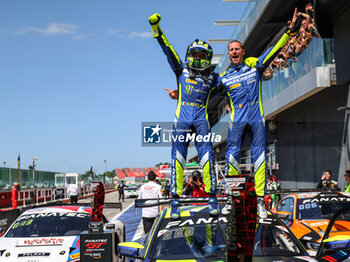 2024-05-18 - #46 Maxime Martin, Valentino Rossi Of The Team Wrt, Bmw M4 Gt3, Enjoying Victory, During Fanatec GT World Challange Misano 2024 , 18 May , In Misano , Italy - FANATEC GT WORLD CHALLANGE MISANO 2024 - GRAND TOURISM - MOTORS